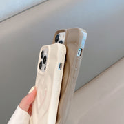 For iPhone 13 3D Love Pattern Phone Case(Silver)