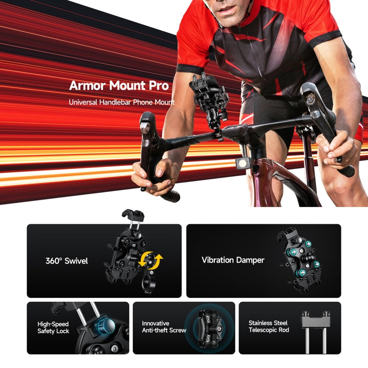 Ulefone Armor Mount Pro AM01 Universal Bicycle Handle Phone Holder(Black)