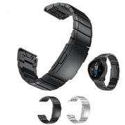 For Garmin Instinct 2X Solar Tortoise Shell Stainless Steel Watch Band(Black)