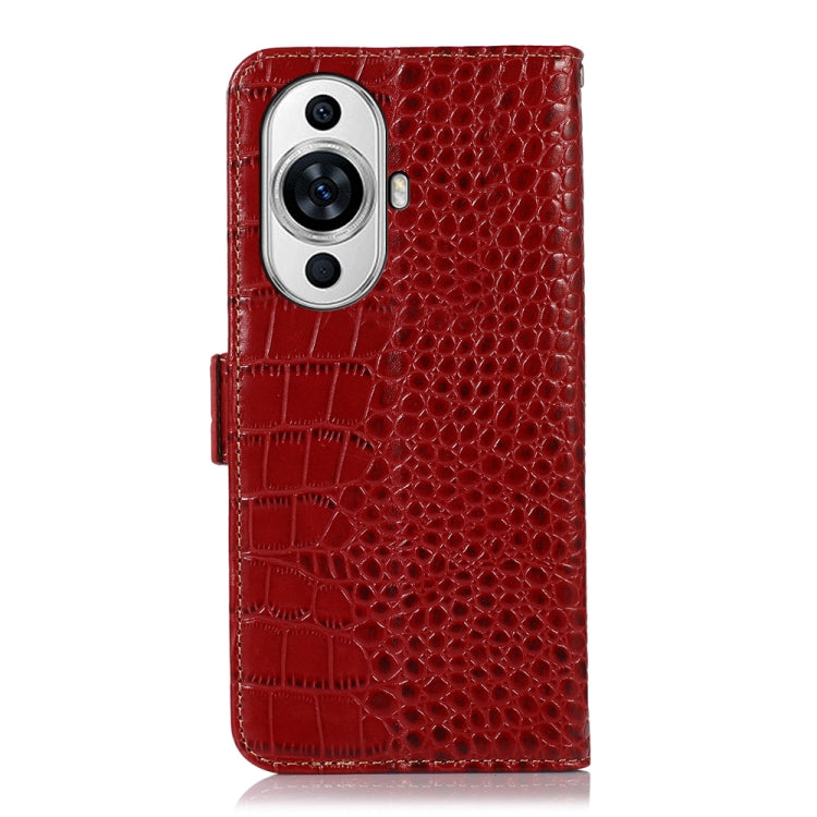For Huawei Nova 11 Crocodile Top Layer Cowhide Leather Phone Case(Red)