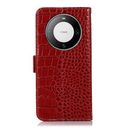 For Huawei Mate 60 Pro Crocodile Top Layer Cowhide Leather Phone Case(Red)