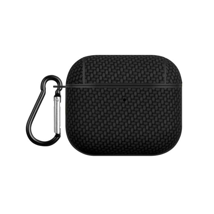 For AirPods 3 Woven Skin Texture PC TWS Earphone Protective Case(Black)