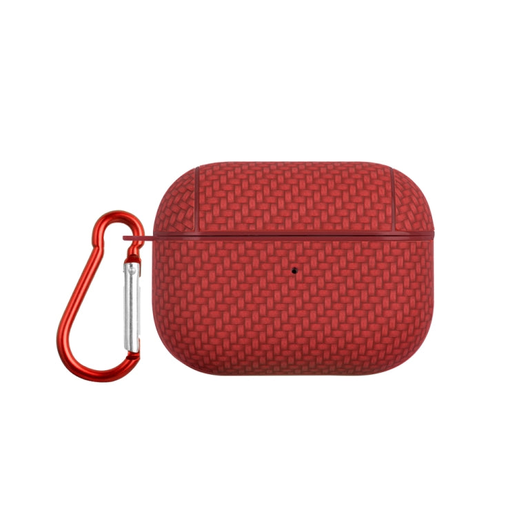 For AirPods Pro Woven Skin Texture PC TWS Earphone Protective Case(Red)