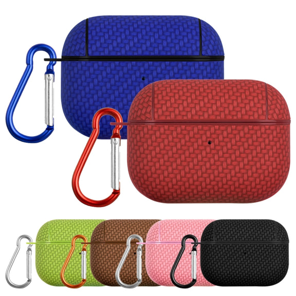 For AirPods Pro Woven Skin Texture PC TWS Earphone Protective Case(Brown)
