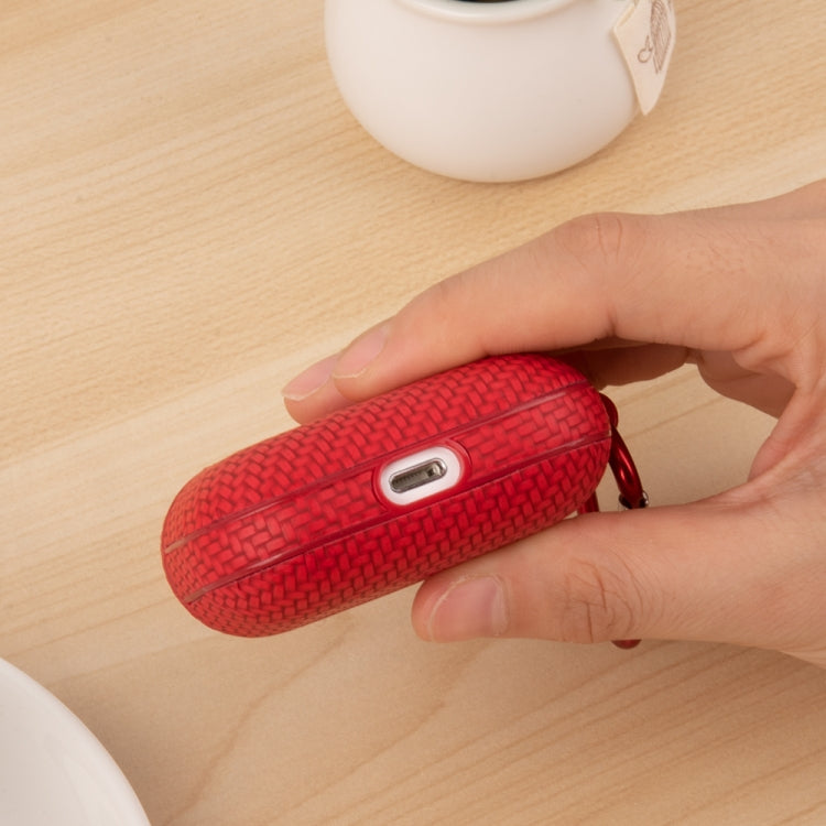 For AirPods Pro Woven Skin Texture PC TWS Earphone Protective Case(Brown)