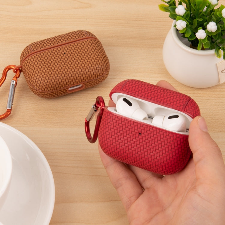 For AirPods Pro Woven Skin Texture PC TWS Earphone Protective Case(Green)