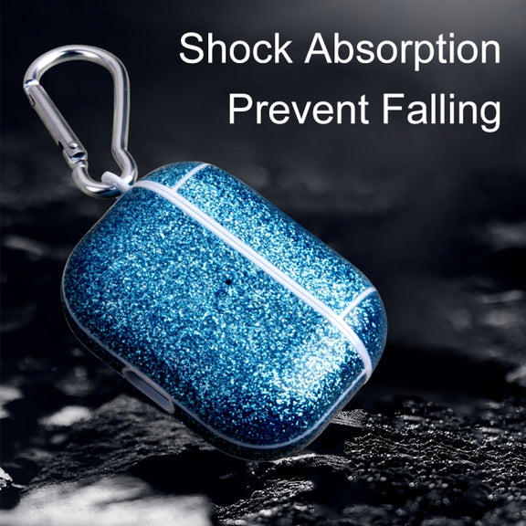 For AirPods 3 Glitter Powder Skin Texture PC TWS Earphone Case(Blue)