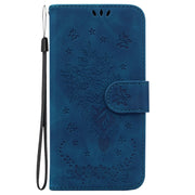 For Motorola Moto G Play 4G 2024 Butterfly Rose Embossed Leather Phone Case(Blue)