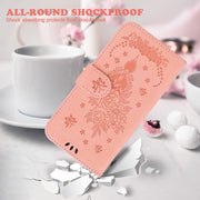 For Motorola Moto G Play 4G 2024 Butterfly Rose Embossed Leather Phone Case(Pink)