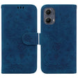 For Motorola Edge 2024 Butterfly Rose Embossed Leather Phone Case(Blue) - Motorola Cases by PMC Jewellery | Online Shopping South Africa | PMC Jewellery | Buy Now Pay Later Mobicred