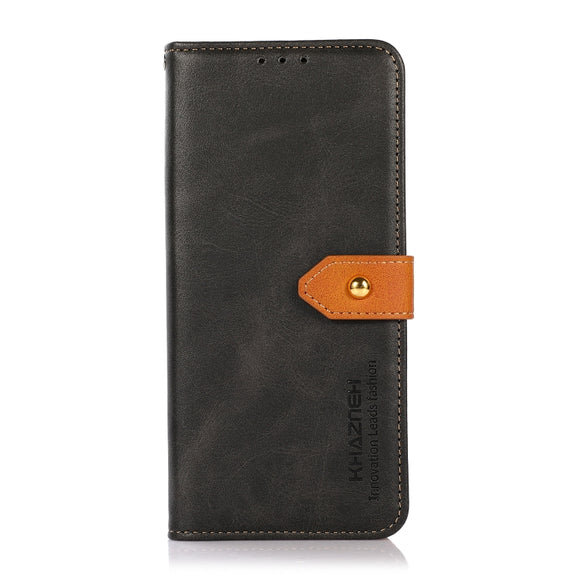 For Honor 90 KHAZNEH Dual-color Cowhide Texture Flip Leather Phone Case(Black)