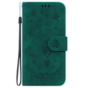 For Realme C67 4G Global Butterfly Rose Embossed Leather Phone Case(Green)
