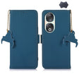 For Honor 90 5G Genuine Leather Magnetic RFID Leather Phone Case(Blue) - Honor Cases by PMC TechLife | Online Shopping South Africa | PMC TechLife | Buy Now Pay Later Mobicred