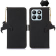 For Honor X8b Genuine Leather Magnetic RFID Leather Phone Case(Black) - Honor Cases by PMC TechLife | Online Shopping South Africa | PMC TechLife | Buy Now Pay Later Mobicred