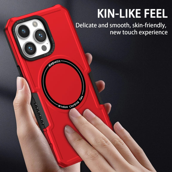 For iPhone 15 Pro MagSafe Shockproof Armor Phone Case(Red)