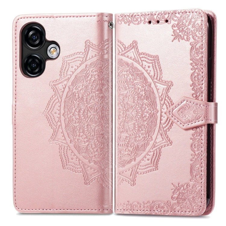 For Ulefone Note 16 Pro Mandala Flower Embossed Leather Phone Case(Rose Gold)