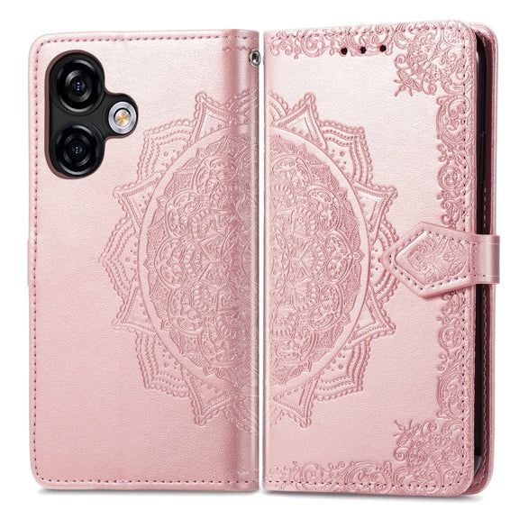 For Ulefone Note 16 Pro Mandala Flower Embossed Leather Phone Case(Rose Gold)