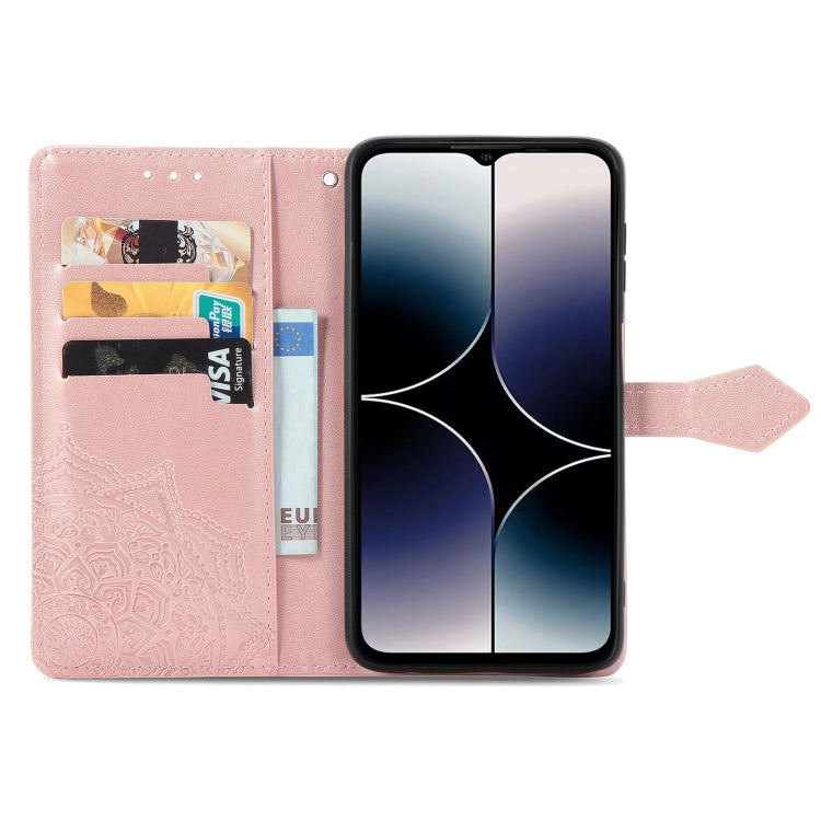 For Ulefone Note 16 Pro Mandala Flower Embossed Leather Phone Case(Rose Gold)