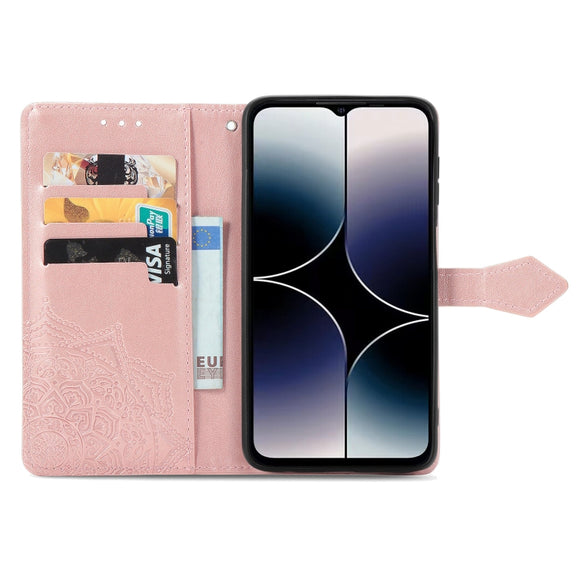 For Ulefone Note 16 Pro Mandala Flower Embossed Leather Phone Case(Rose Gold)