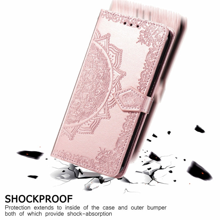 For Ulefone Note 16 Pro Mandala Flower Embossed Leather Phone Case(Rose Gold)