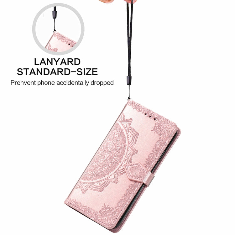 For Ulefone Note 16 Pro Mandala Flower Embossed Leather Phone Case(Rose Gold)