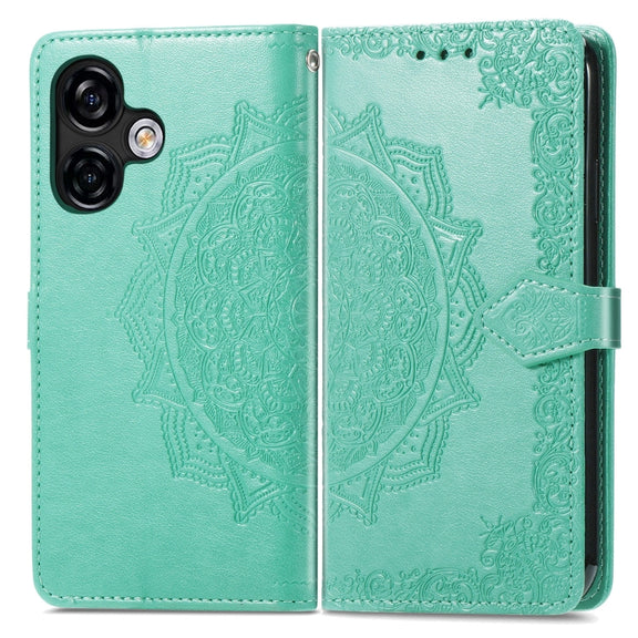 For Ulefone Note 16 Pro Mandala Flower Embossed Leather Phone Case(Green)
