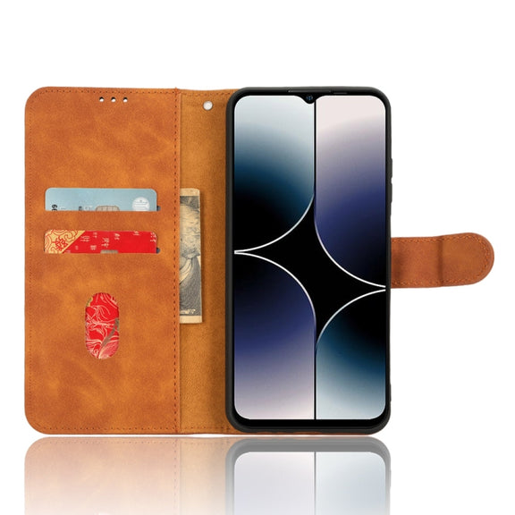 For Ulefone Note 16 Pro Skin Feel Magnetic Flip Leather Phone Case(Brown)