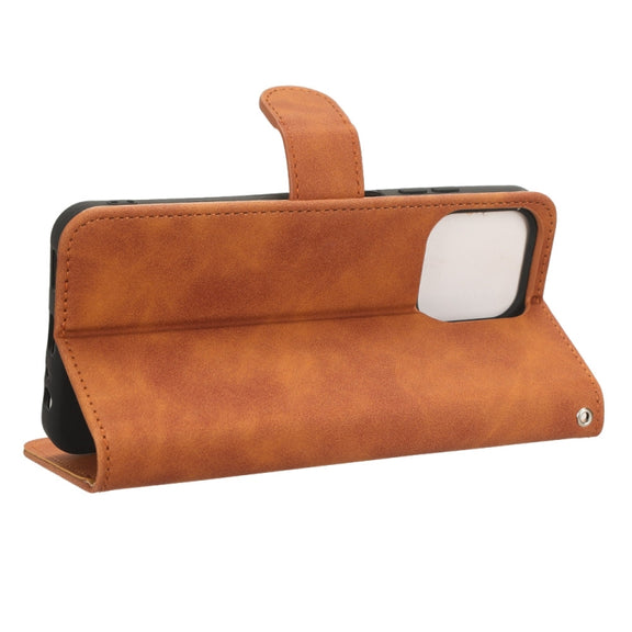 For Ulefone Note 16 Pro Skin Feel Magnetic Flip Leather Phone Case(Brown)