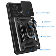 For Motorola Edge 40 Neo 5G Sliding Camera Cover Design TPU Hybrid PC Phone Case(Red)
