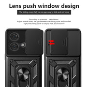 For Motorola Edge 40 Neo 5G Sliding Camera Cover Design TPU Hybrid PC Phone Case(Red)