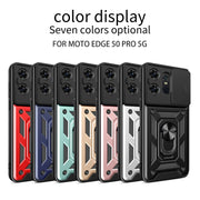 For Motorola Edge 50 Pro Global Sliding Camera Cover Design TPU+PC Phone Case(Black)