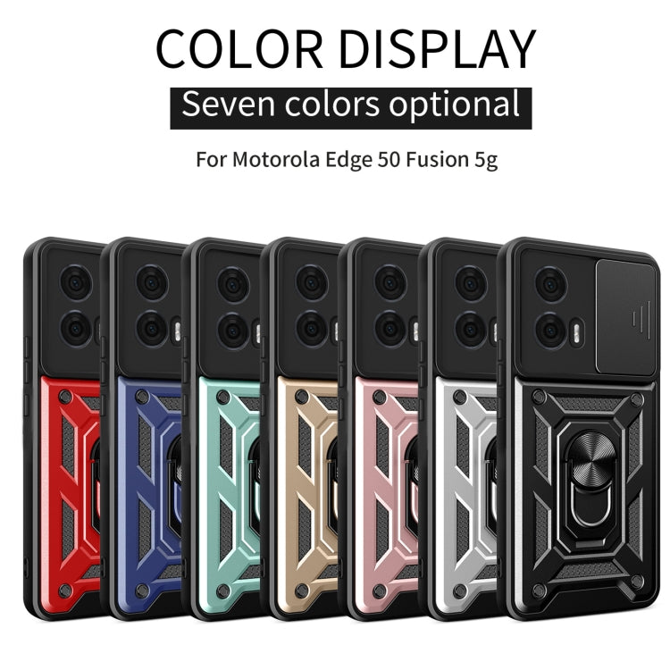 For Motorola Edge 50 Fusion Sliding Camera Cover Design TPU+PC Phone Case(Black)