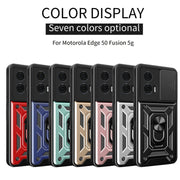 For Motorola Edge 50 Fusion Sliding Camera Cover Design TPU+PC Phone Case(Gold)