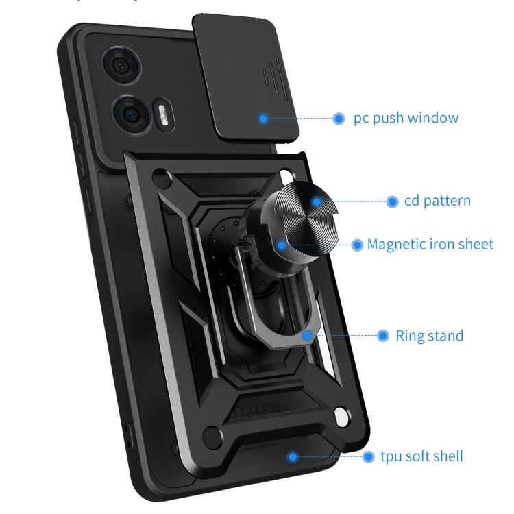 For Motorola Edge 50 Fusion Sliding Camera Cover Design TPU+PC Phone Case(Gold)