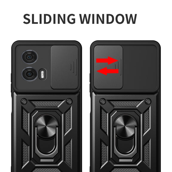 For Motorola Edge 50 Fusion Sliding Camera Cover Design TPU+PC Phone Case(Silver)