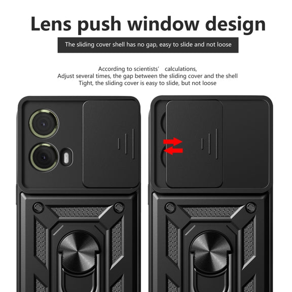 For Motorola Moto G85 / S50 Neo Sliding Camera Cover Design TPU+PC Phone Case(Blue)