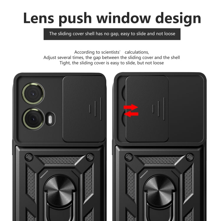 For Motorola Moto G85 / S50 Neo Sliding Camera Cover Design TPU+PC Phone Case(Blue)