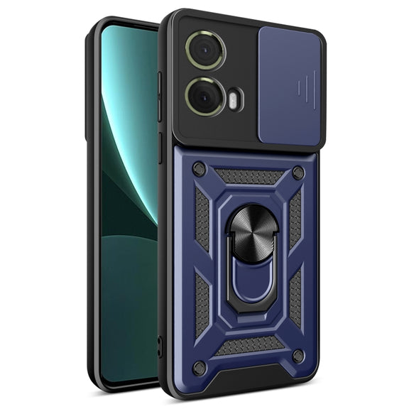 For Motorola Moto G85 / S50 Neo Sliding Camera Cover Design TPU+PC Phone Case(Blue)