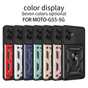 For Motorola Moto G55 Sliding Camera Cover Design TPU+PC Phone Case(Rose Gold)