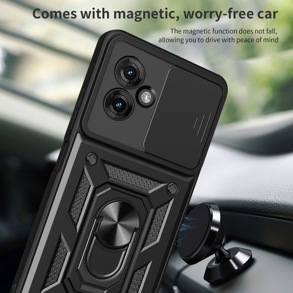 For Motorola Moto G55 Sliding Camera Cover Design TPU+PC Phone Case(Silver)