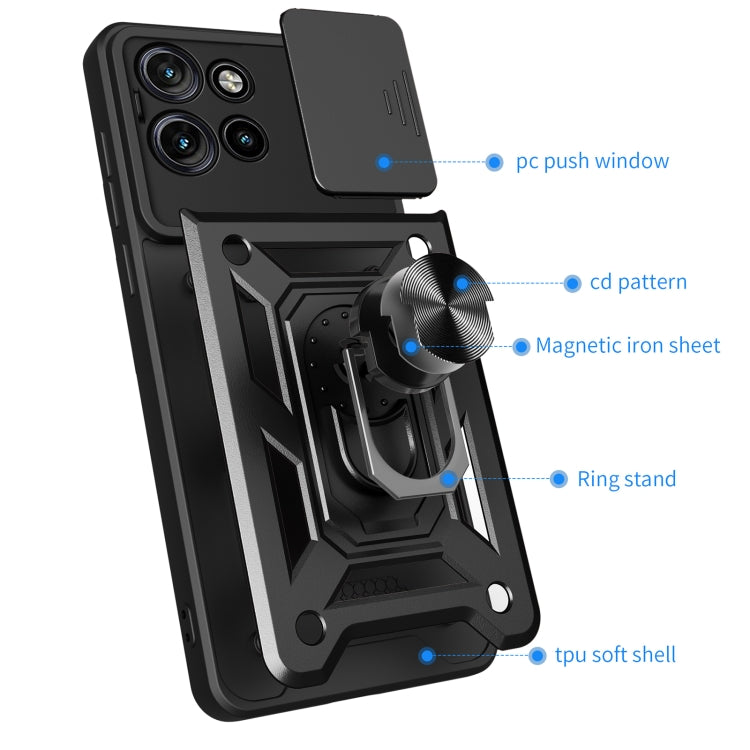 For Motorola Edge 50 Neo Sliding Camera Cover Design TPU+PC Phone Case(Mint Green)
