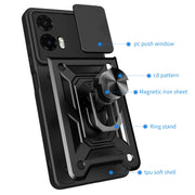For Motorola Moto G35 5G Global Sliding Camera Cover Design TPU+PC Phone Case(Black)