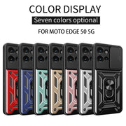 For Motorola Edge 50 5G Sliding Camera Cover Design TPU+PC Phone Case(Black)