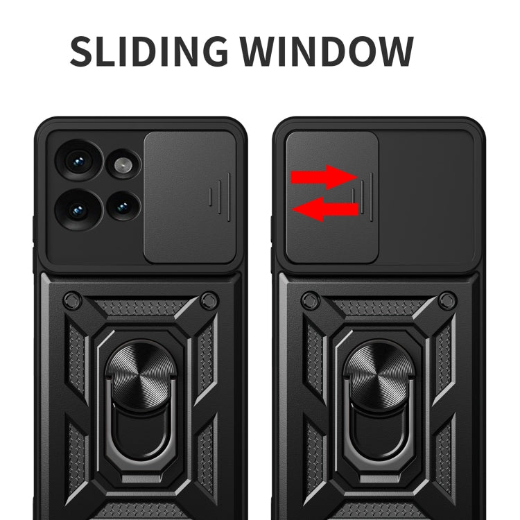 For Motorola Edge 50 5G Sliding Camera Cover Design TPU+PC Phone Case(Black)
