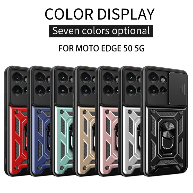 For Motorola Edge 50 5G Sliding Camera Cover Design TPU+PC Phone Case(Rose Gold)