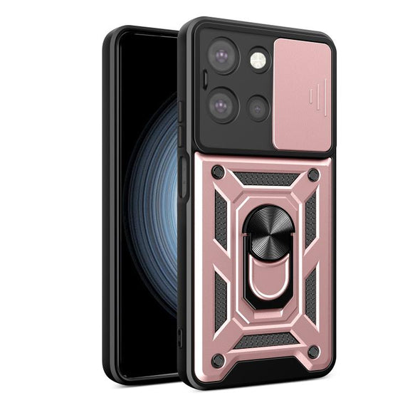 For Motorola Moto G 2025 Sliding Camera Cover Design TPU+PC Phone Case(Rose Gold)