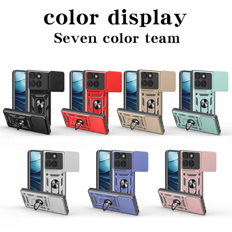 For Motorola Edge 60 Fusion Sliding Camera Cover Design TPU+PC Phone Case(Rose Gold)
