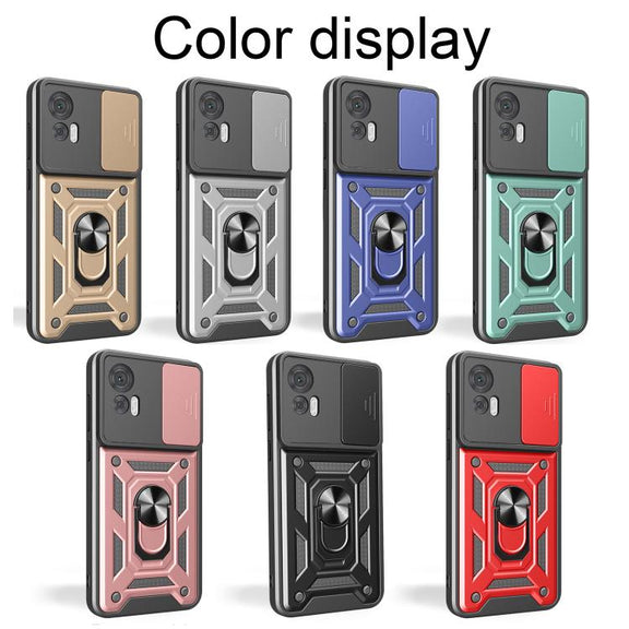 For Motorola Edge 30 Neo Sliding Camera Cover Design TPU+PC Phone Case(Mint Green)