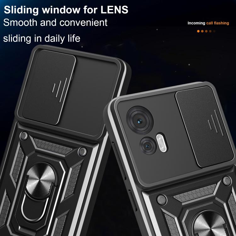 For Motorola Edge 30 Neo Sliding Camera Cover Design TPU+PC Phone Case(Mint Green)