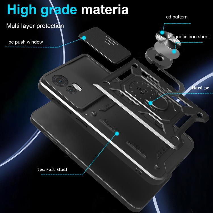 For Motorola Edge 30 Neo Sliding Camera Cover Design TPU+PC Phone Case(Rose Gold)